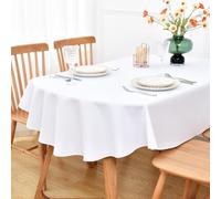 NEWISHER White Oval Tablecloth Solid Color Tablecloths 178x230 cm
