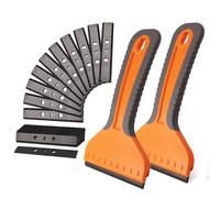 NEWISHTOOL 4-inch Plastic Razor Blade Scraper, 2 PCS Big Blade Paint Scraper Sticker Remover Scraper Tool with 20 Pcs Blades for Glue Label Decal Wallpaper Removing Glass Cleaning