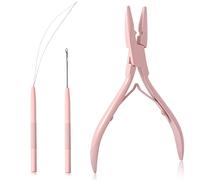 NEWISHTOOL Micro Links Hair Extensions Kit, Hair Extension Pliers for Beads, Hair Extension Loop Needle Pulling Hook Tool Bead Device Tool Kits, Micro Link Tools for Hair or Feather Extensions Styling