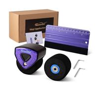 NEWISHTOOL Pro Wrap Tool Sponge Seam Roller Rivet Rolling Wheel | Heat-Resistant Wrap Roller Alloy Handle Foam Refill Squeegee for Vinyl Roll Over Contour Textured Uneven Surface