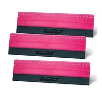 NEWISHTOOL Vinyl Wrap Squeegee for Vinyl, Big Size Wallpaper Smoothing Squeegee, 3 Pack 25CM Decals Squeegee with Ruler & Micro Suede Felt Edge for Sign Making Graphic Window Tint Film Application