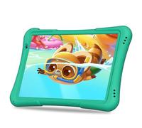 NEWISION 10 Inch Kids Android 14 Tablet, Parental Control, Educational, 10.1' IPS HD Display, Dual Camera, 6000mAh Battery, Toddler Tablet with Silicone Case, Gift for Boys (Green)