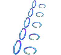 NEWITIN 10 Pieces Gold Clip On Earrings for Men Stainless Steel Hoop Earring Non Piercing Fake Earring Unisex Clip on Hoop Earrings for Women Men, 8 MM/ 10 MM/ 12 MM/ 14 MM/ 16 MM, Stainless Steel, No