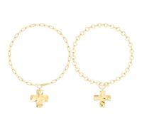 NEWITIN 2 Pieces Chunky Gold Necklace for Women Chunky Cross Necklaces Statement Hammered Bold Cross Pendant Necklace Thick Chain Necklaces for Women