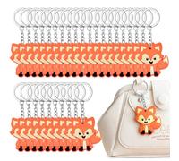 NEWJEK 30 Pieces Fox Keychain, Woodland Animals Pendant, Keychain Set for Backpack and Bag, Birthday Gadgets, Baptism, Communion, Graduation, Guest Gift Theme Party, Decorations