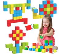 NewJoy 40pcs Magnetic Blocks,Magnetic Building Blocks for Kids, Preschool STEM Educational Sensory Magnet Cube Toys for 3 4 5 6 7 8 Years Old Boys and Girls Gifts