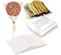 Newk 1000 PCS Lollipop Set - 100 Treat Sticks, 100 Bags, 800 Wire Lines