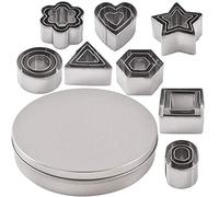Newk 24PCS Stainless Steel Cookie Cutter Set, Heart, Star, Flower, Geometric Shaped Assorted Sizes - Mini Biscuit Cutters