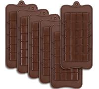 Newk Chocolate Silicone Molds, Break-Apart Candy and Energy Bar Silicone Molds, Pack of 6