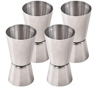 Newk Cocktail Jigger, 0.85 & 1.7 Oz (25 & 50 ML) Stainless Steel Bar Jigger (Set of 4)