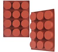 Newk Cylinder Silicone Mold, 2 Packs 12-Cavity Round Cylinder Mold for Cake Pops, Soap Mold, Chocolate Cookie, Bath Bomb, Cheesecake, Chocolate Cover Mold
