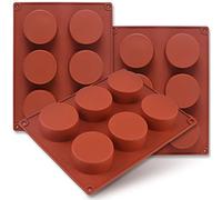 Newk Cylinder Silicone Mold, 3 Packs 6-Cavity Round Cylinder Mold for Cupcake, Handmade Soap, Muffin, Cake, Cheesecake, Brownie, Chocolate Cover