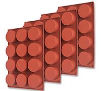 Newk Cylinder Silicone Mold, 4 Packs 12-Cavity Round Cylinder for Cake Pops, Soap, Chocolate Cookie, Bath Bomb, Cheesecake, Chocolate Cover