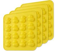 Newk Duck Chocolate Silicone Mold, 4 Packs 16- Cavity Non-Stick Food Grade Silicone Molds for Ice Cube, Jelly, Fondant, Hard Candy
