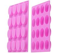 Newk Silicone Oval Soap Molds,16-Cavities DIY Handmade Mini Soap Mold for Travel