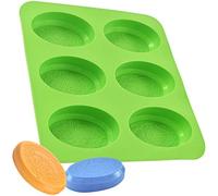 Newk Silicone Oval Soap Molds, 6-Cavities DIY Handmade Soap Mold with Mixed Flower Patterns for Milk Soap