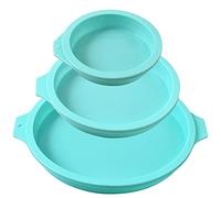 Newk Silicone Round Cake Mold, 3 Packs Silicone Disc Like Mold for Cake, Resin Coasters, Handmade Soap - 4”+6“+8”