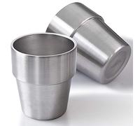 Newk Stainless Steel Tumblers, 10 Oz / 300 ml Metal Cup, Double Wall Drinking Mug for BBQ/Home/Office/Party/Driving - Set of 2 Packs