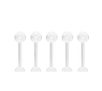 NewkeepsR 14G × 12mm Bioplast Flexible Clear Flat Back Tongue Ring Retainer