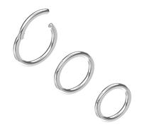 NewkeepsR 3PC-16g×7/8/9mm Steel Hinged Clicker Septum Hoop Sleeper Rings