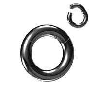 NewkeepsR Hypoallergenic Nose Hoop Rings 20G/18G/16G/14G/12G/10G/8G/6G Steel Hinged Clicker Segment Gold/Rose Gold/Black/Pink Color, Metal, no gemstone