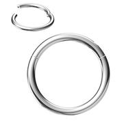 NewkeepsR Steel 18g×8mm Nose Ring Hoop for Men and Women,Hinged Clicker Septum Nose Semaless Piercing Earring for Cartilage Helix Ear Lobe Body Jewellery