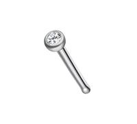 NewkeepsR Steel 20G Nose Bone Studs for Women, Set Clear Austrian Gems Hypoallergenic L Shape Nose Piercing Jewelry, Metal, created zircon gemstone