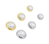 NewkeepsR Steel Demal Bijoux Jewelry Tops Flat Round Gem Replacement Head,Fit for 14g(1.6mm) Internally Threaded Dermal Anchor Face Piercing, 3mm, 4mm, 5mm, Metal, crystal