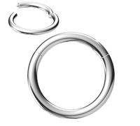NewkeepsR Titanium 14g×6mm Tragus Earring Hoop Small Nose Ring for Men and Women,Hinged Clicker Septum Nose Semaless Piercing for Cartilage Helix Ear Body Jewellery