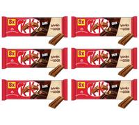 NewKit Kat 2 Finger Milk, Caramel, Hazelonut, Orange, Dark & White Chocolate Biscuit Bar 8 Pack Multipack 165.6g | Delicious Treats | Perfect Snack Size (x6, Dark Chocolate)
