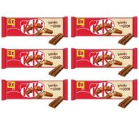 NewKit Kat 2 Finger Milk, Caramel, Hazelonut, Orange, Dark & White Chocolate Biscuit Bar 8 Pack Multipack 165.6g | Delicious Treats | Perfect Snack Size (x6, Milk CHocolate)