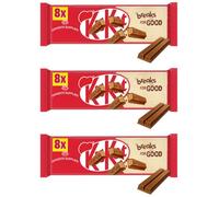 NewKit Kat 2 Finger Milk, Caramel, Hazelonut, Orange, Dark & White Chocolate Biscuit Bar 8 Pack Multipack 165.6g | Delicious Treats | Perfect Snack Size (x3, Milk CHocolate)