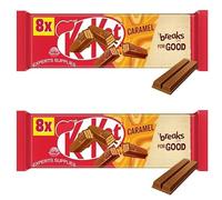 NewKit Kat 2 Finger Milk, Caramel, Hazelonut, Orange, Dark & White Chocolate Biscuit Bar 8 Pack Multipack 165.6g | Delicious Treats | Perfect Snack Size (x2, Caramel Chocolate)