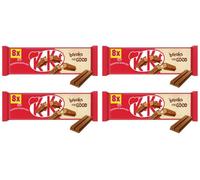 NewKit Kat 2 Finger Milk, Caramel, Hazelonut, Orange, Dark & White Chocolate Biscuit Bar 8 Pack Multipack 165.6g | Delicious Treats | Perfect Snack Size (x4, Milk CHocolate)