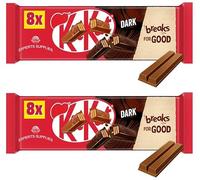 NewKit NewKat 2 Finger Milk, Caramel, Hazelonut, Orange, Dark & White Chocolate Biscuit Bar 8 Pack Multipack 165.6g | Delicious Treats | Perfect Snack Size (x2, Dark Chocolate)
