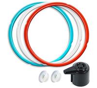 Newkiton Sealing Ring Replacement for Instant Pot 5 6 Quart, 3-Pack Gasket | Duo Series Steam Valve & 2 Float Caps, Pressure Cooker Accessories Kit, Stop Leaks, Odor & Wear