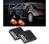 NewL 2 Pcs Led Car Door Welcome Light for Red Fire Skull Logo Symbol Projector Lights Ghost Shadow Light