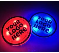 NewL 2Pcs Custom Logo LED Cup Holder Coasters for Cars, Coaster Lights Grey