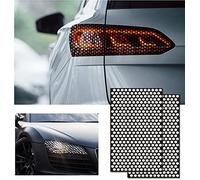 NewL 2Pcs Honeycomb Shape Car Headlight Tailight Cut-out Hollow Film Grid Side Shield Wrap Film Decals (Black, 30cm x 48cm)