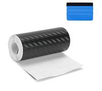 NewL 3D Carbon Fiber Black Vinyl Wrap Tape 10cm x 900cm Air-Release Adhesive Vinyl Wrap for Cars Anti-Scratch Car Door Sill Protector Car Sill Protectors Strips
