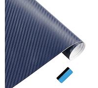 NewL 3D Navy Blue Carbon Fiber Vinyl Wrap Roll with Air Release Bubble Free Adhesive Film Contain Installation Tools (100cm x 300cm)
