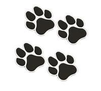 NewL 4PCS 3D Metal Cat Dog Paw Print Emblems, Aluminum Alloy Electroplated Car Stickers, Universal for Car Truck SUV Motorcycle Interior Exterior Decoration (Silver-Black)