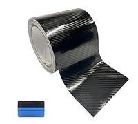 NewL 5D Carbon Fiber Black Vinyl Wrap Tape 10cm x 900cm Air-Release Adhesive Vinyl Wrap for Cars Anti-Scratch Car Door Sill Protector Car Sill Protectors Strips