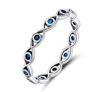 NewL 925 silver sterling Evil Eye Ring for Women Eye Ring Stackable Rings Minimalist