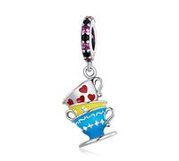 NewL 925 Sterling Silver Cute Magic Teacup Pendent Charms Beads for Women Fit DIY Bracelet Necklace Birthday Jewelry