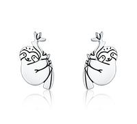 NEWL 925 Sterling Silver Lovely Koala Sloth Animal Small Stud Earrings for Women Sterling Silver Jewelry S925