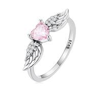 NewL 925 Sterling Silver Ring Angel Wings Wedding Band Charming Moonstone Diamond Finger Ring (8)