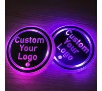 NewL Car LED Cup Holder Light Mats Coasters Bottle Atmosphere Light 2Pcs