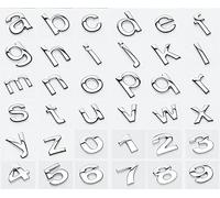 NewL Custom Metal Lower Case Letters for Car and Mailbox House Decals Emblem Name Badge Kit (Silver)