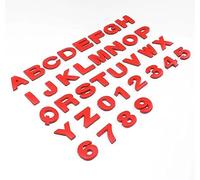 NewL Custom Red Metal Uppercase Letters for Car and Mailbox House Decals Emblem Name Badge Kit (Red)